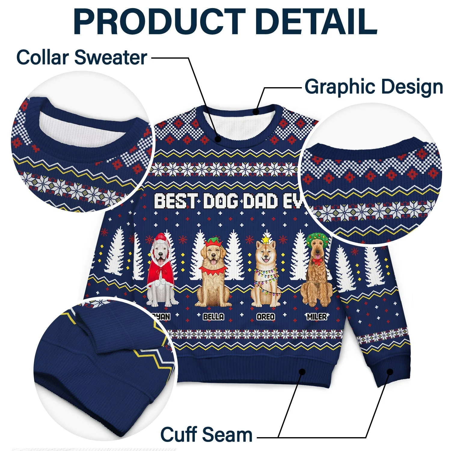 Happy Howlidays - Christmas Gift For Dog Lovers, Pet Lovers - Personalized Unisex Ugly Sweater - Image 6