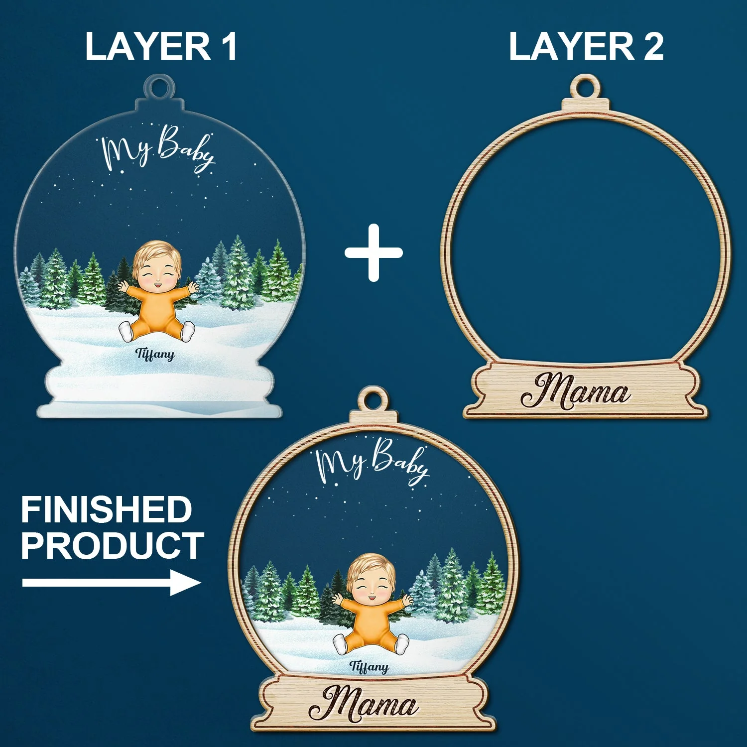Happy Our Grandkids - Christmas Gift For Grandparents, Parents, Family - Personalized 2-Layered Mix Ornament - Image 6