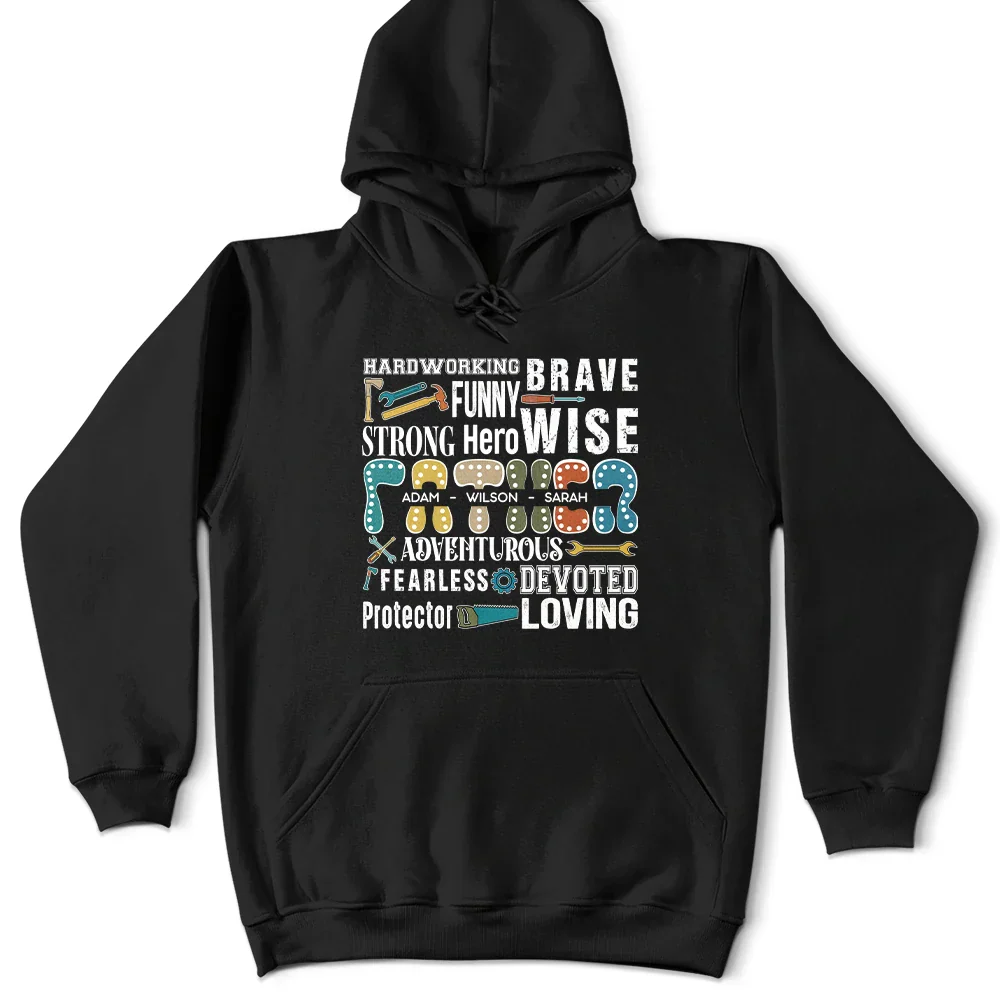 Hardworking Brave Dad - Personalized T Shirt - Image 4