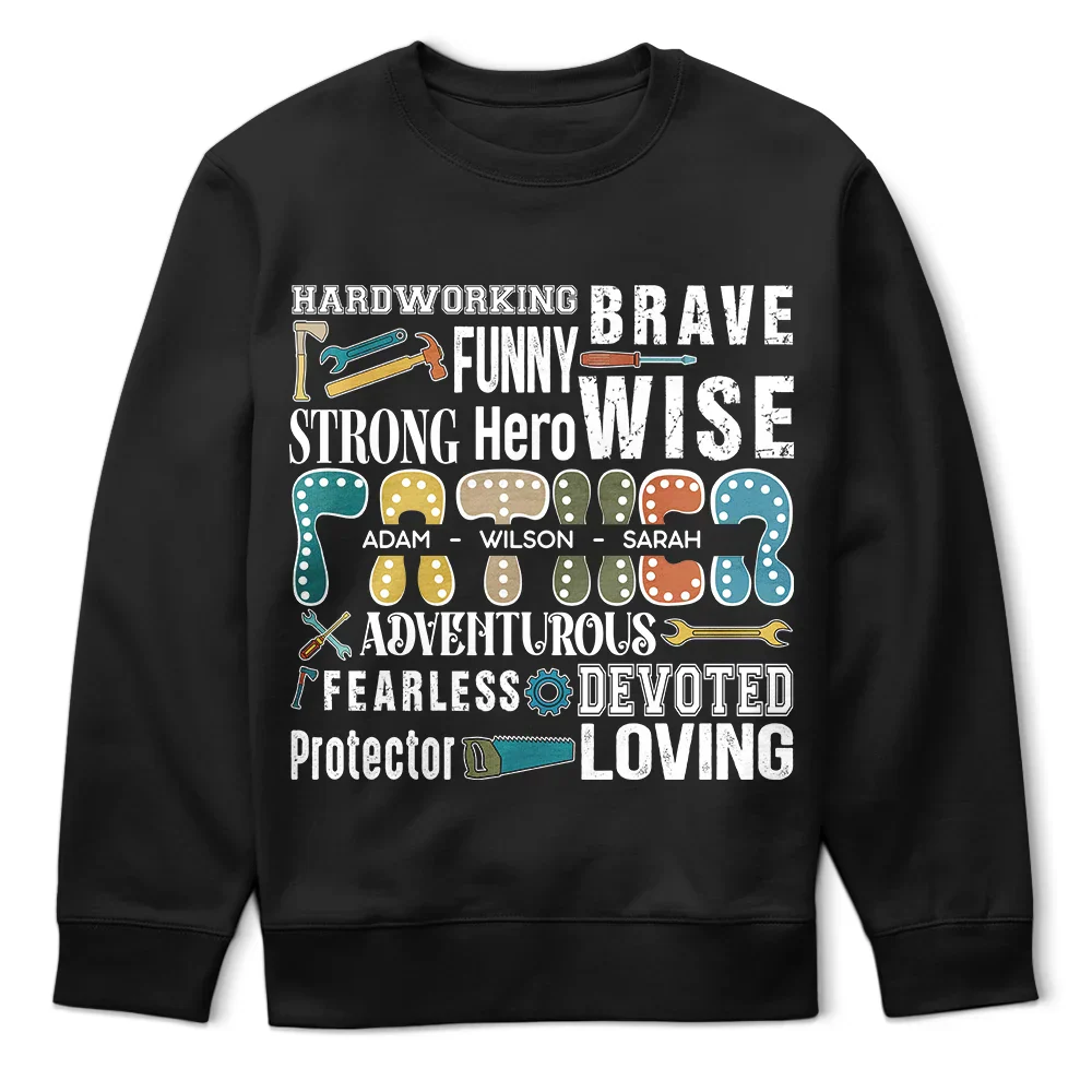 Hardworking Brave Dad - Personalized T Shirt - Image 5