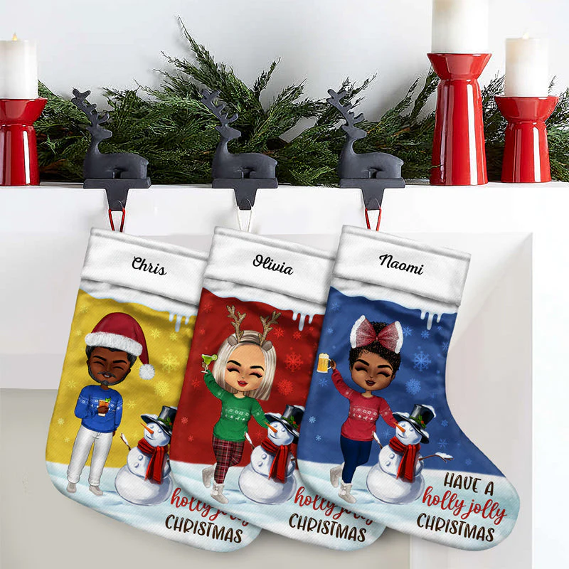 Have A Holly Jolly Christmas - Christmas Gift For Family - Personalized Custom Christmas Stocking - Image 3