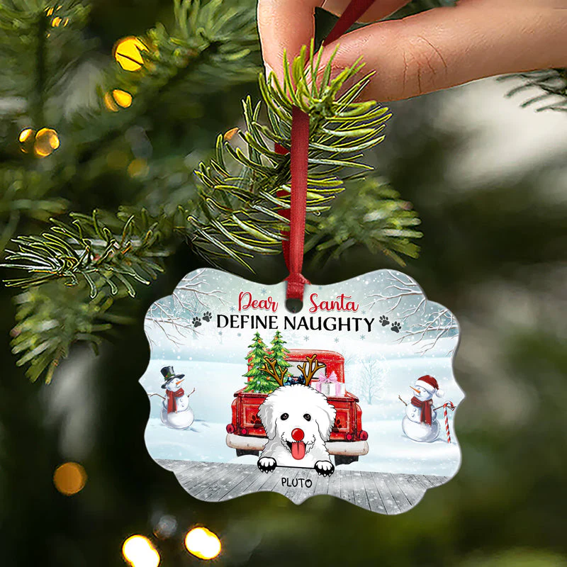 Have Yourself A Furry Little Christmas - Christmas Gift - Dog Lover Gift - Personalized Custom Aluminum Ornament - Image 2