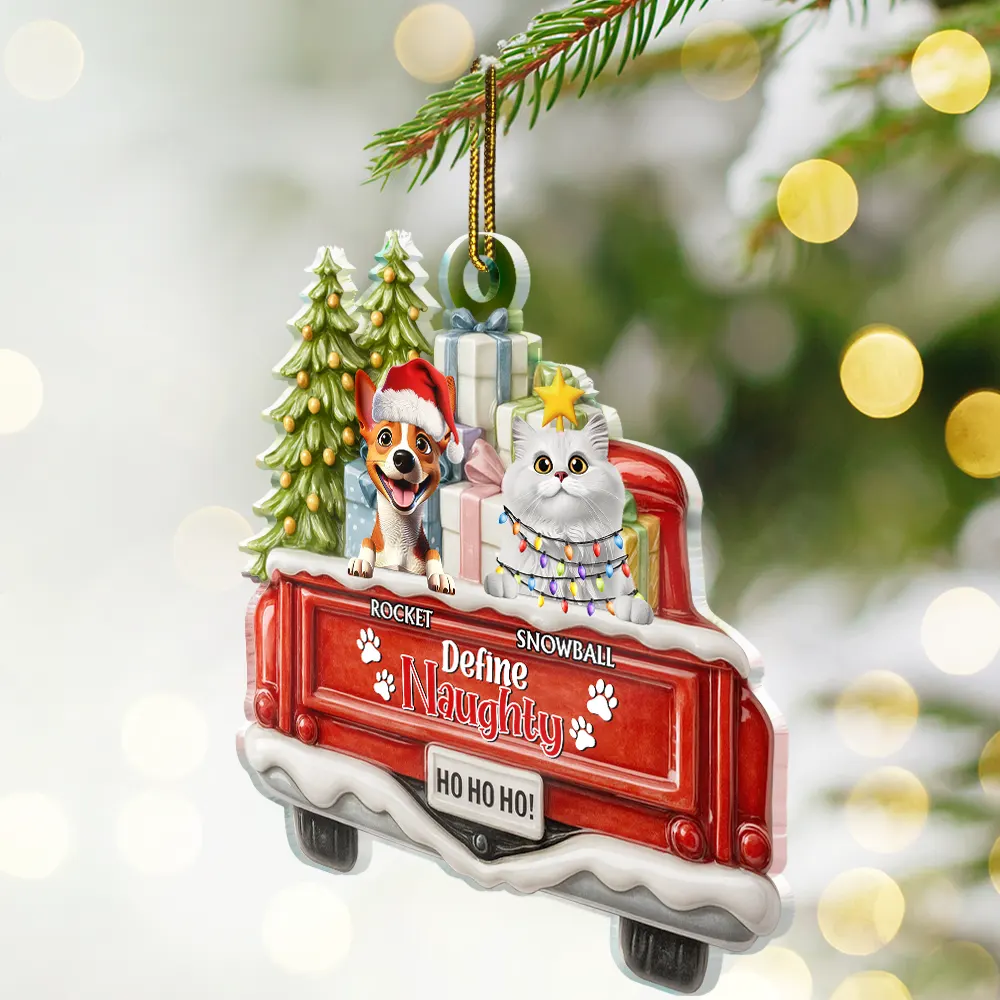 Have Yourself A Furry Little Christmas - Personalized Custom Shaped Acrylic Ornament - Image 2