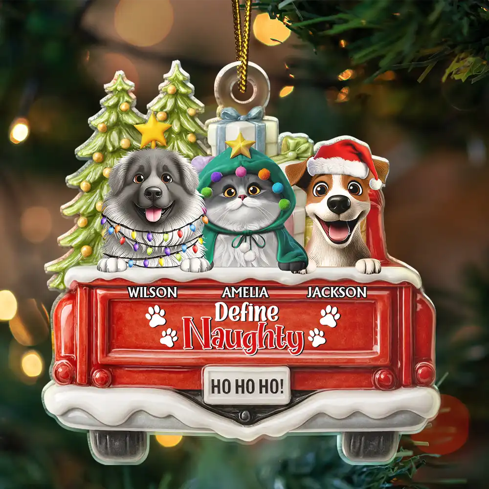 Have Yourself A Furry Little Christmas - Personalized Custom Shaped Acrylic Ornament - Image 3