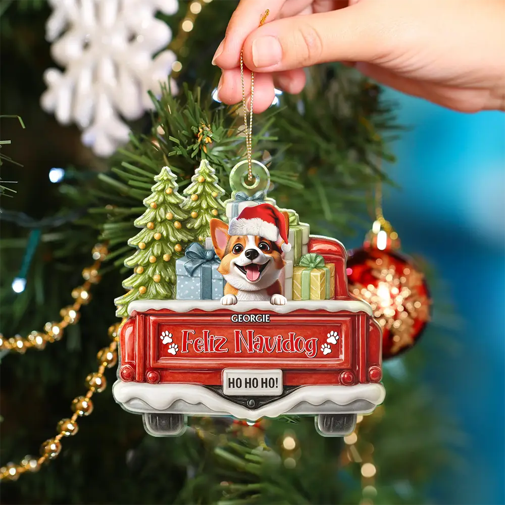 Have Yourself A Furry Little Christmas - Personalized Custom Shaped Acrylic Ornament - Image 4