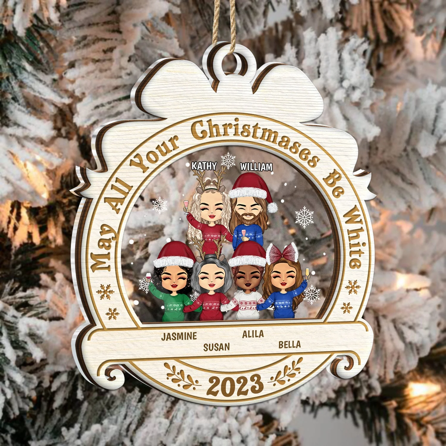 Have Yourself A Merry Little Christmas - Christmas Gift For BFF And Colleagues - Personalized 2-Layered Mix Ornament - Image 3