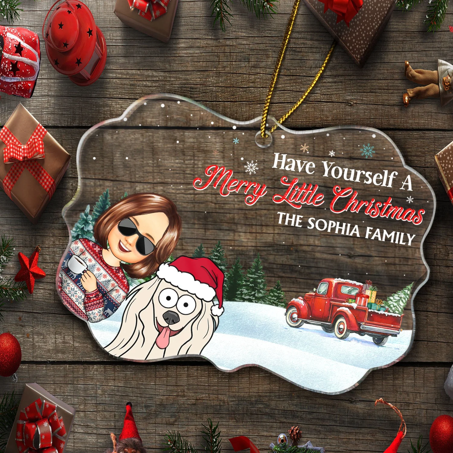 Have Yourself A Merry Little Christmas - Christmas Gift For Family, Parents - Personalized Medallion Acrylic Ornament - Image 5