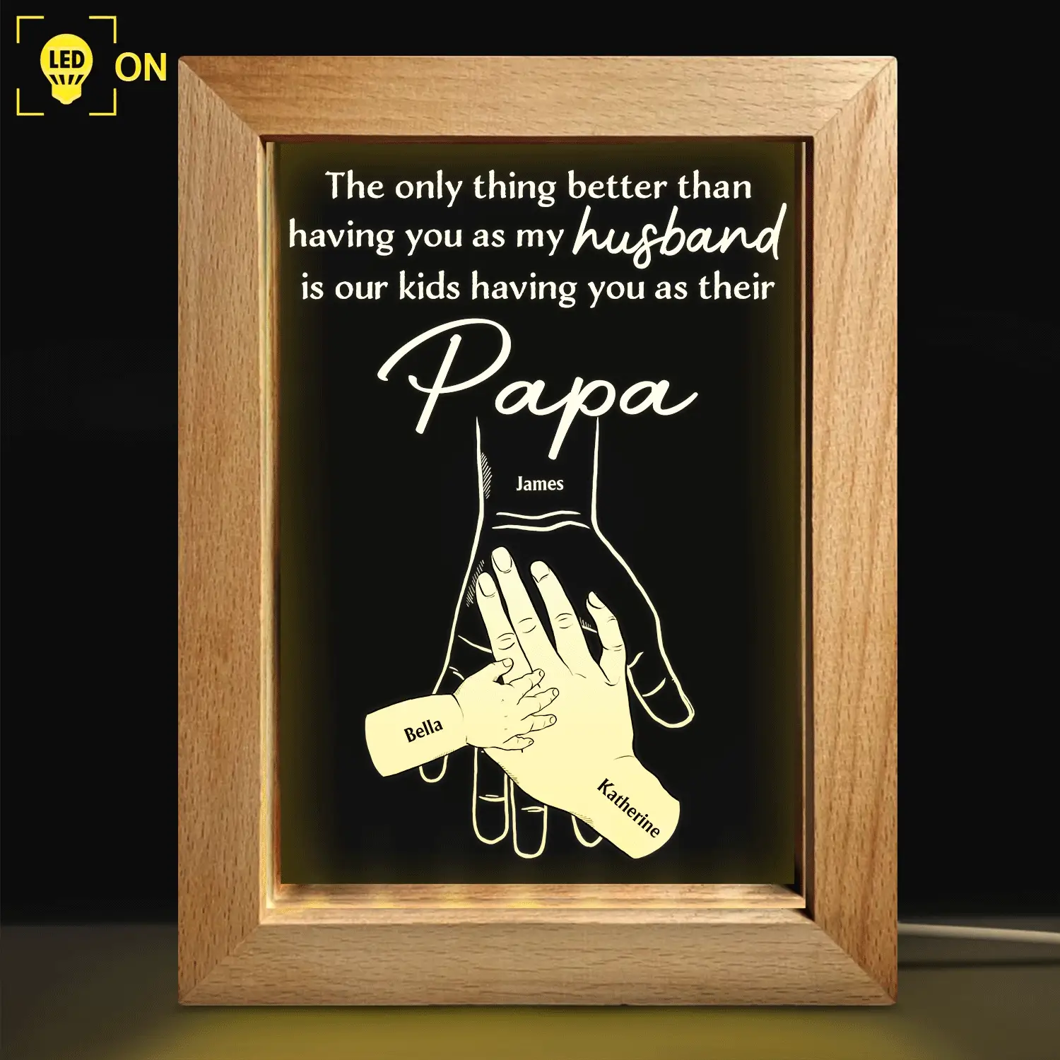 Having You As A Husband - Personalized Frame Lamp - Image 2