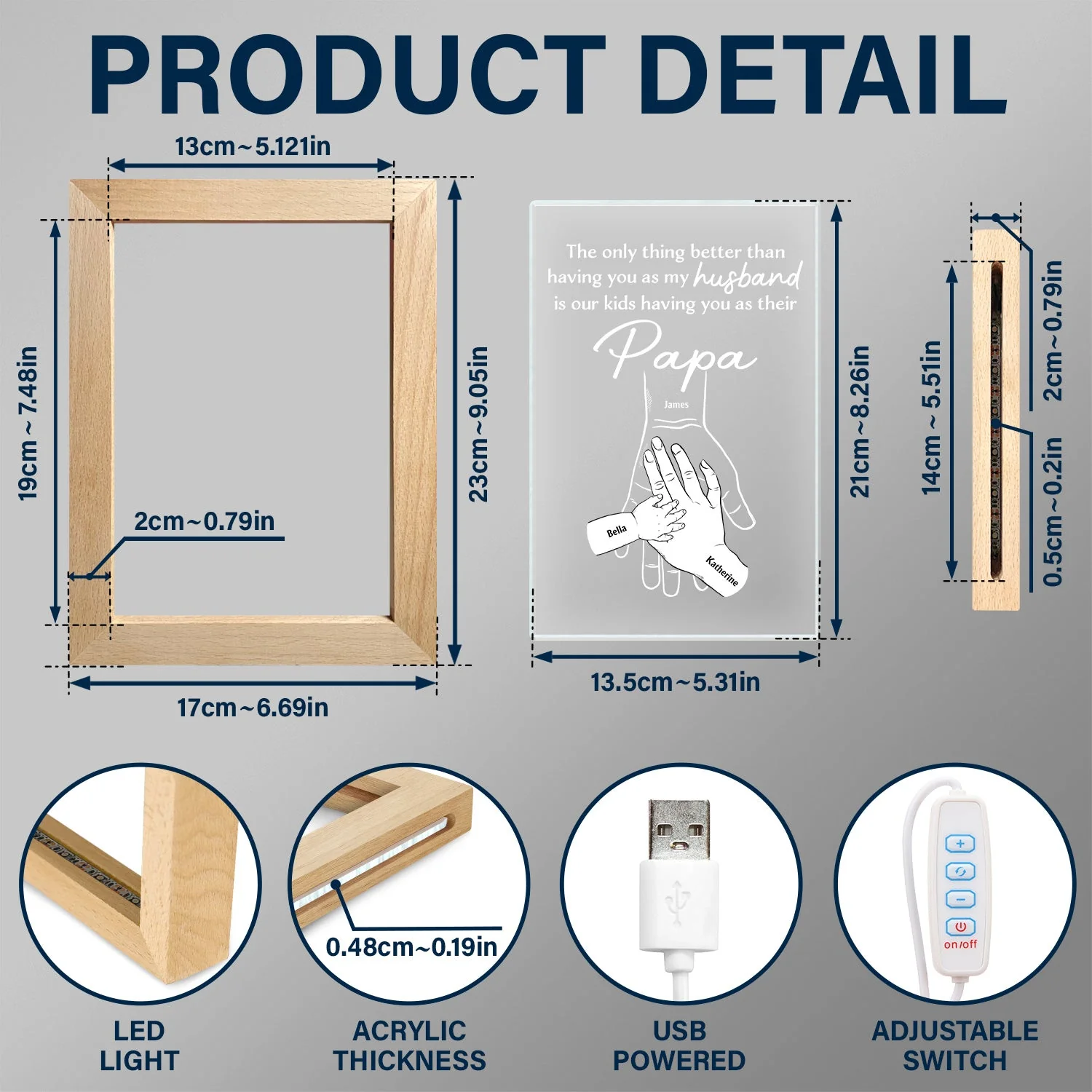 Having You As A Husband - Personalized Frame Lamp - Image 5