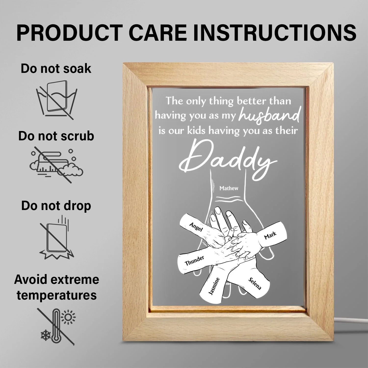 Having You As A Husband - Personalized Frame Lamp - Image 6