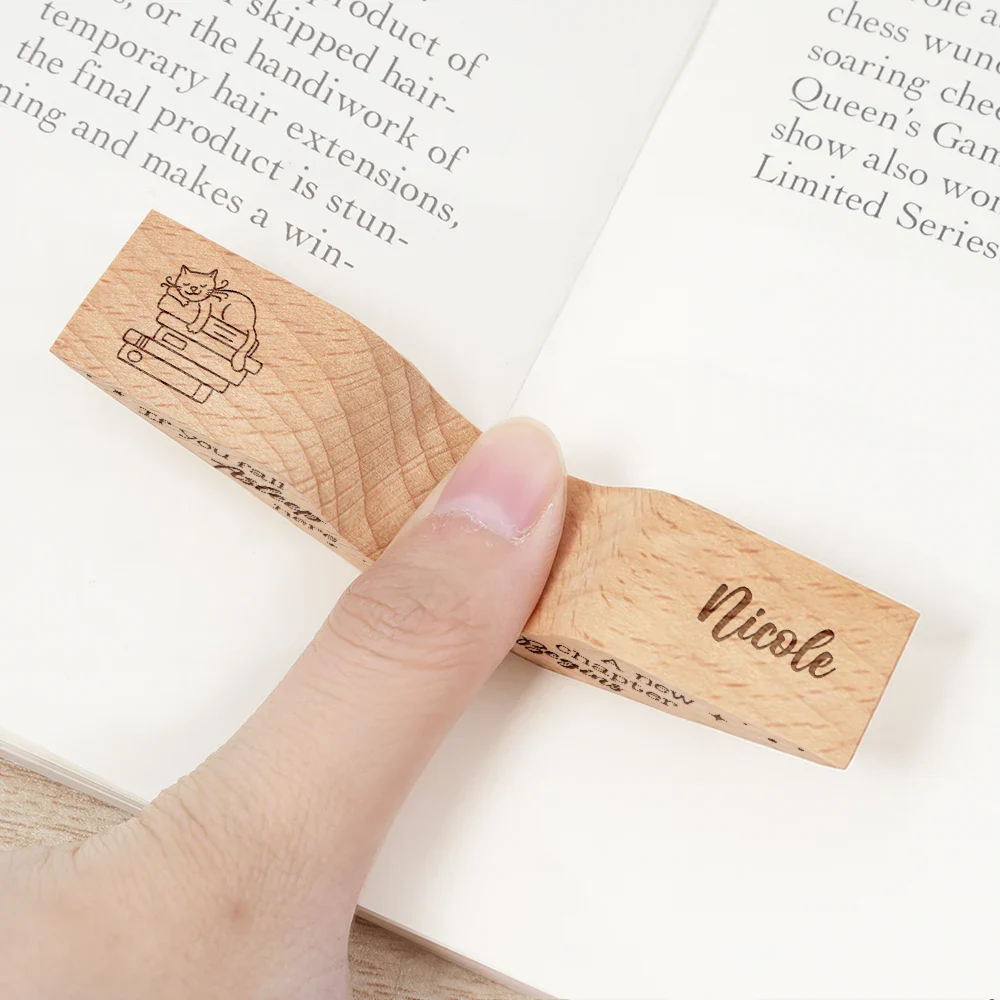 Head In The Clouds Nose In A Book - Personalized Thumb Page Holder - Image 6