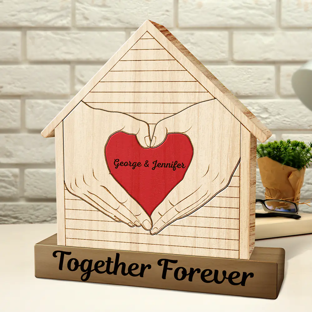Heart Hands - Gift For Couples, Family, Parents, Father, Mother - Personalized Custom Shaped Wooden Puzzle - Image 2