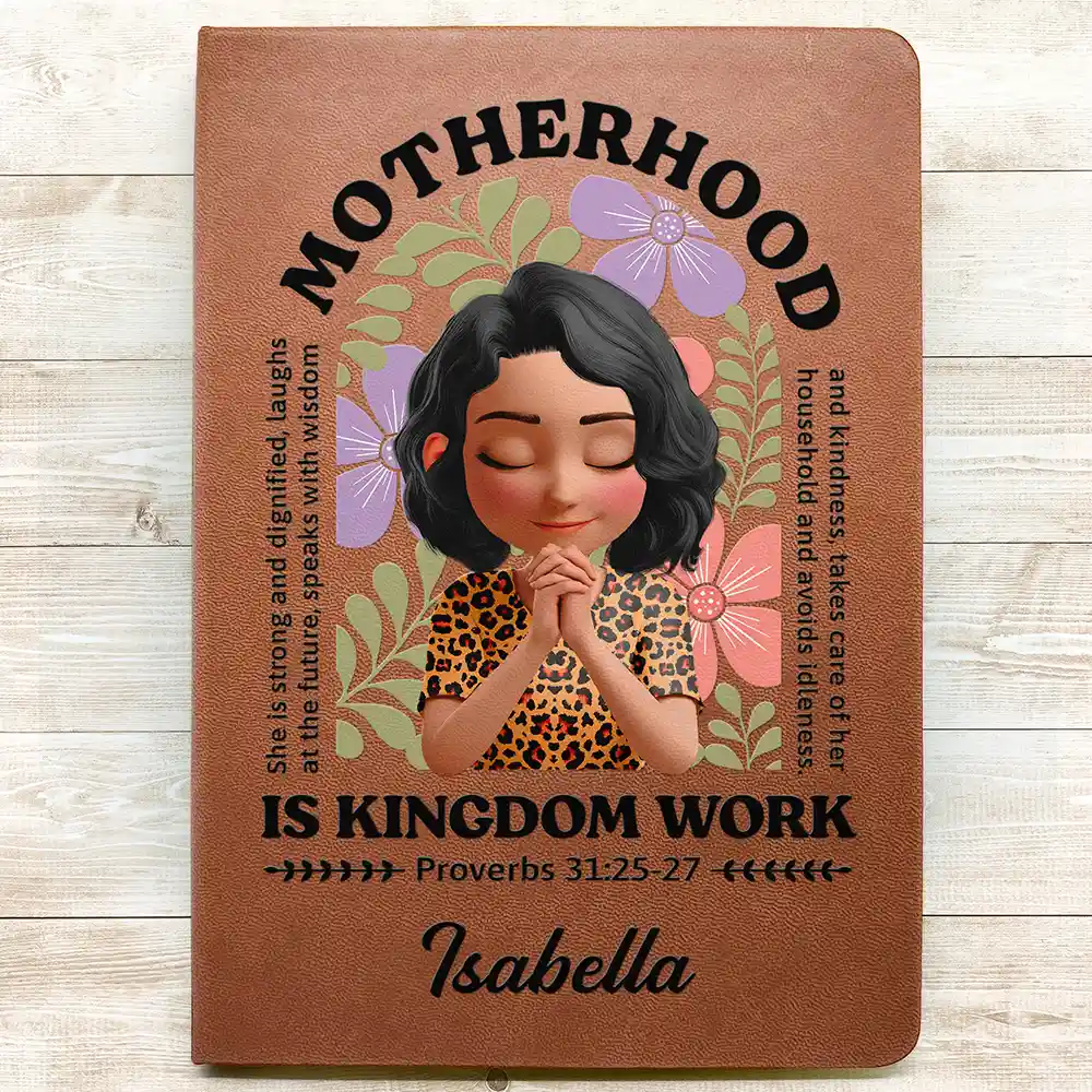 Her Motherhood Is Defined By Strength And Dignity - Personalized Leather Journal - Image 3