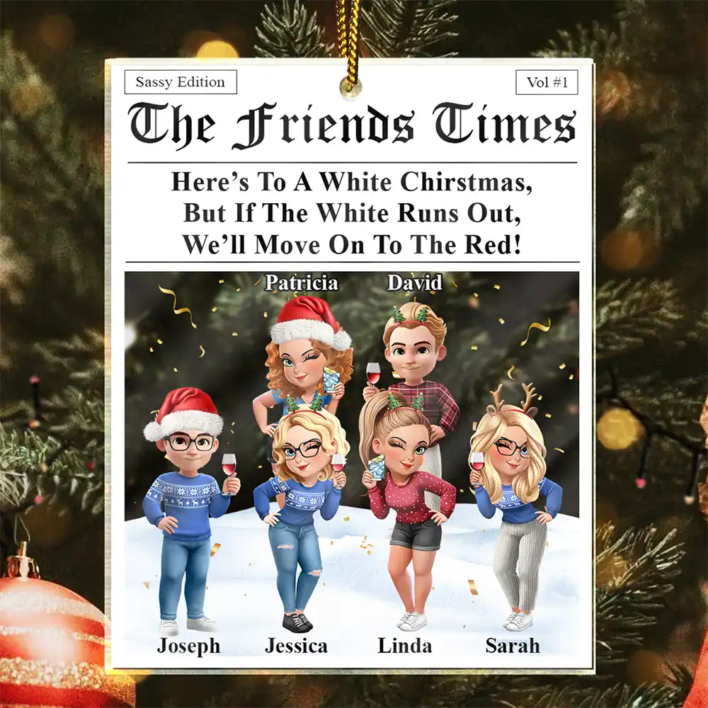 Here's To A White Christmas - Personalized Custom Shaped Acrylic Ornament - Image 2