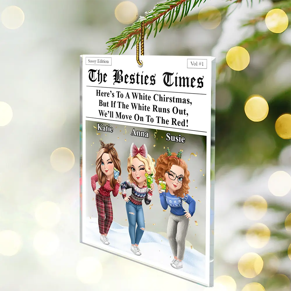 Here's To A White Christmas - Personalized Custom Shaped Acrylic Ornament - Image 3