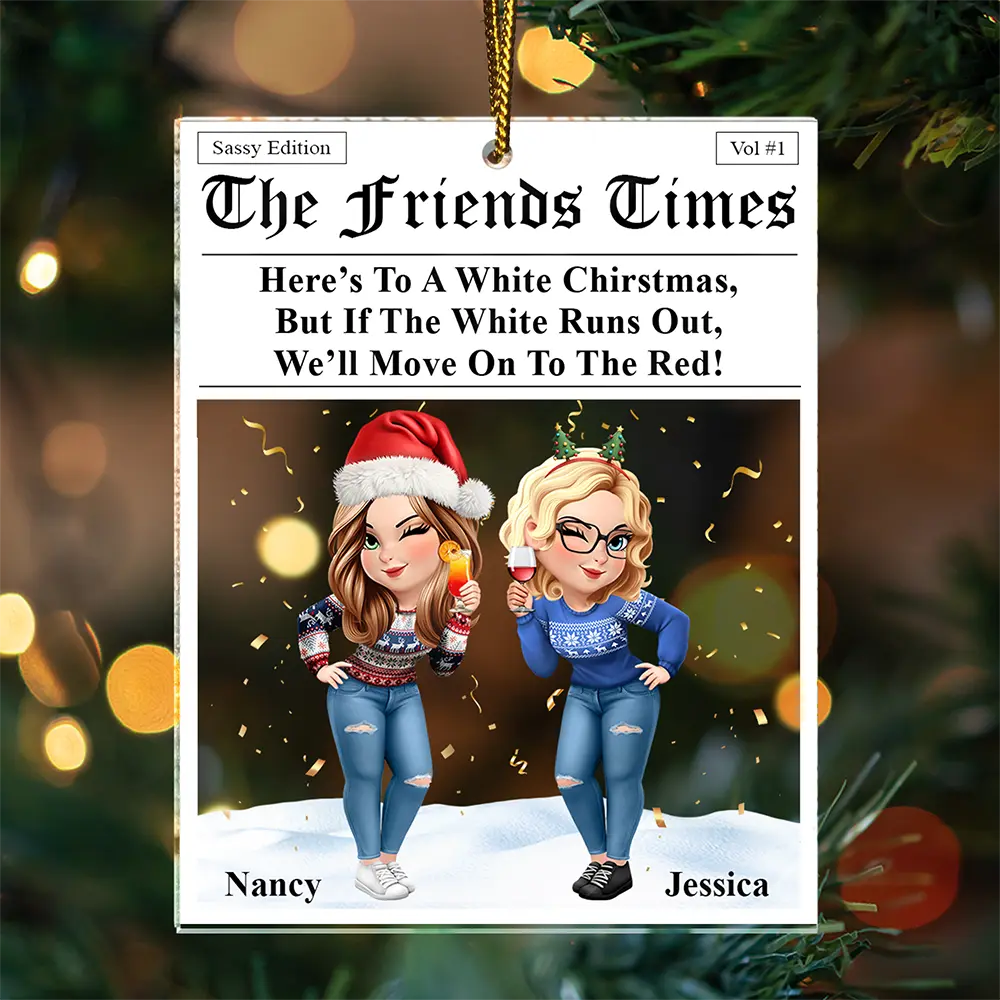 Here's To A White Christmas - Personalized Custom Shaped Acrylic Ornament - Image 4