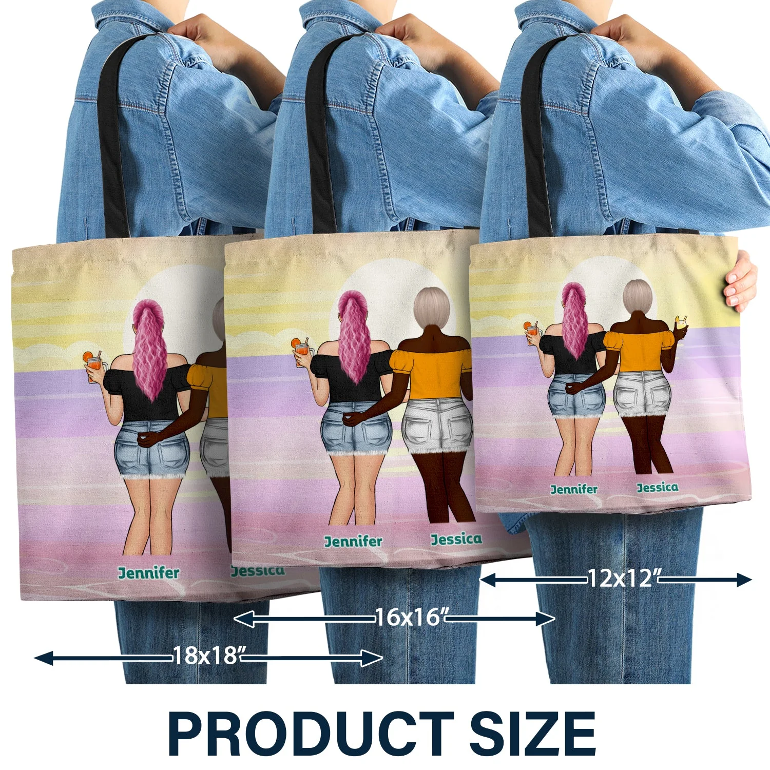 Here's To Another Summer - Gift For Bestie - Personalized Zippered Canvas Bag - Image 3