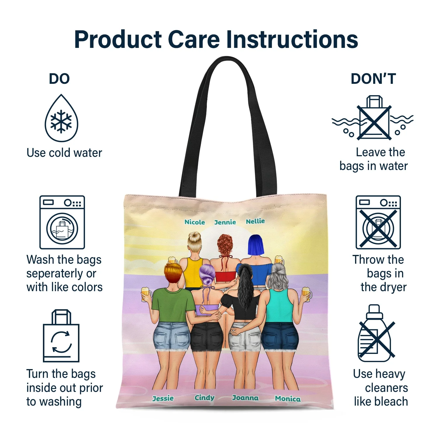 Here's To Another Summer - Gift For Bestie - Personalized Zippered Canvas Bag - Image 6
