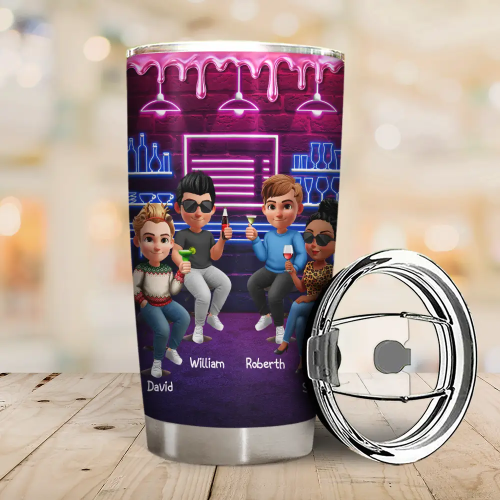 Here's To Another Year Of Bonding Over Alcohol 3D Bestie - Personalized Tumbler - Image 2