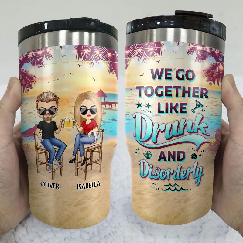 Here's To Another Year Of Bonding Over Alcohol Beach Besties - Gift For Friends - Personalized Custom Triple 3 In 1 Can Cooler - Image 3