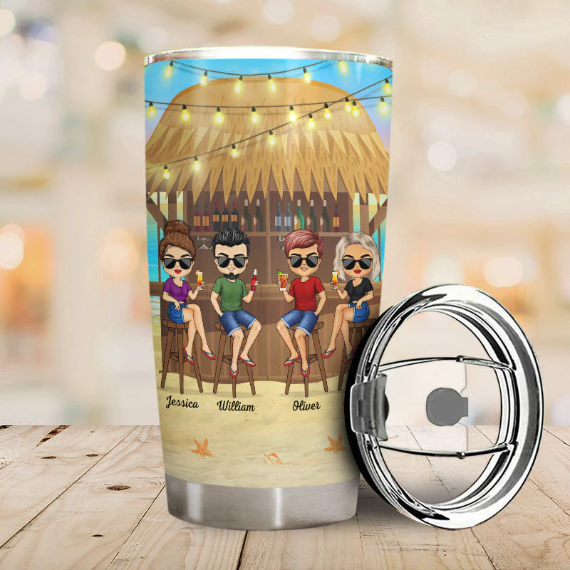 Here's To Another Year Of Bonding Over Alcohol Beach Summer Vacation Best Friends - Bestie BFF Gift - Personalized Custom Tumbler - Image 2