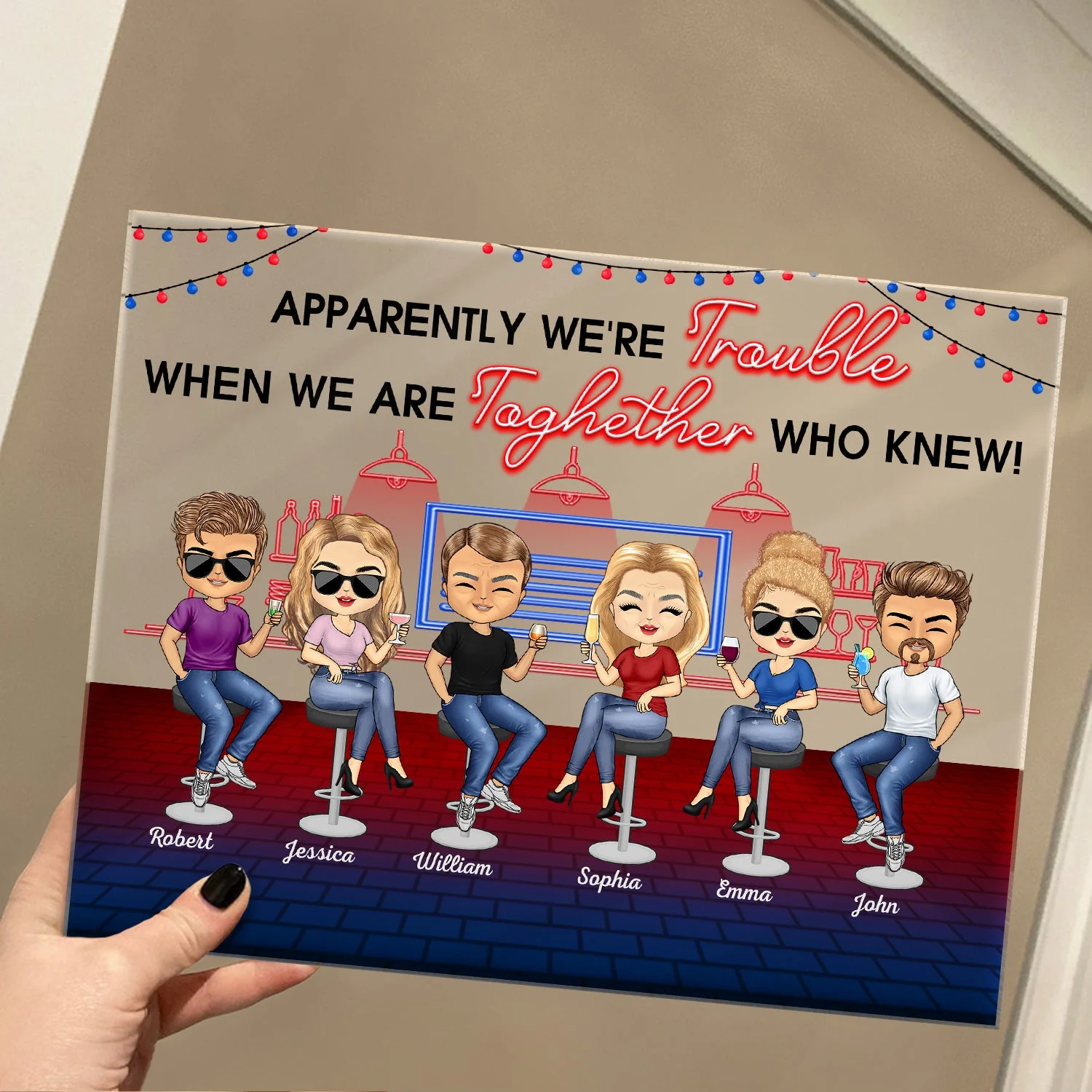 Here's To Another Year Of Bonding Over Alcohol Best Friends - Bestie BFF Gift - Personalized Custom Horizontal Rectangle Acrylic Plaque - Image 4