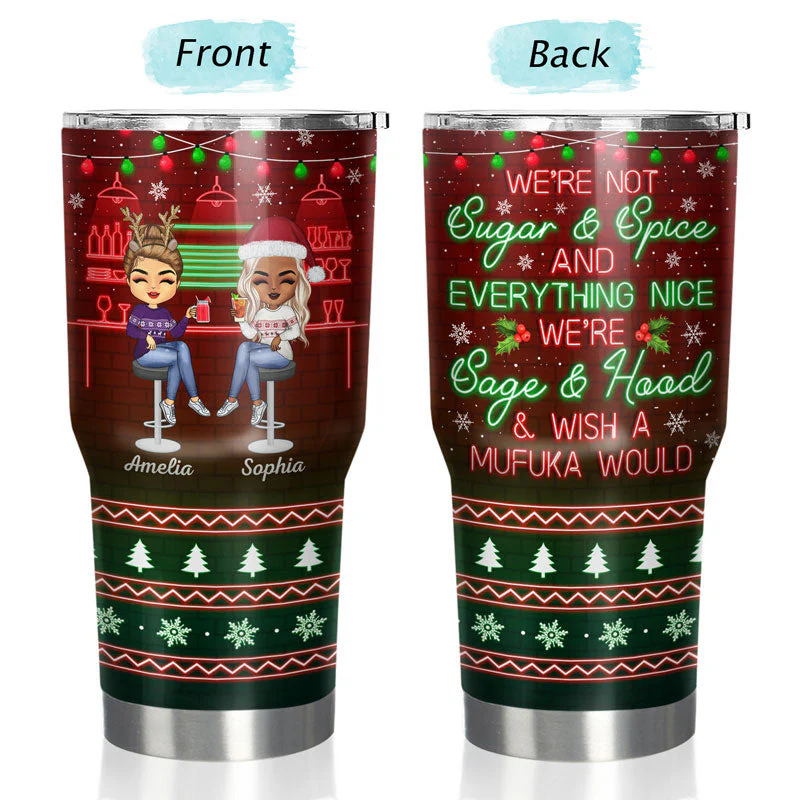 Here's To Another Year Of Bonding Over Alcohol Christmas Best Friends - Bestie BFF Gift - Personalized Custom 30 Oz Tumbler - Image 3