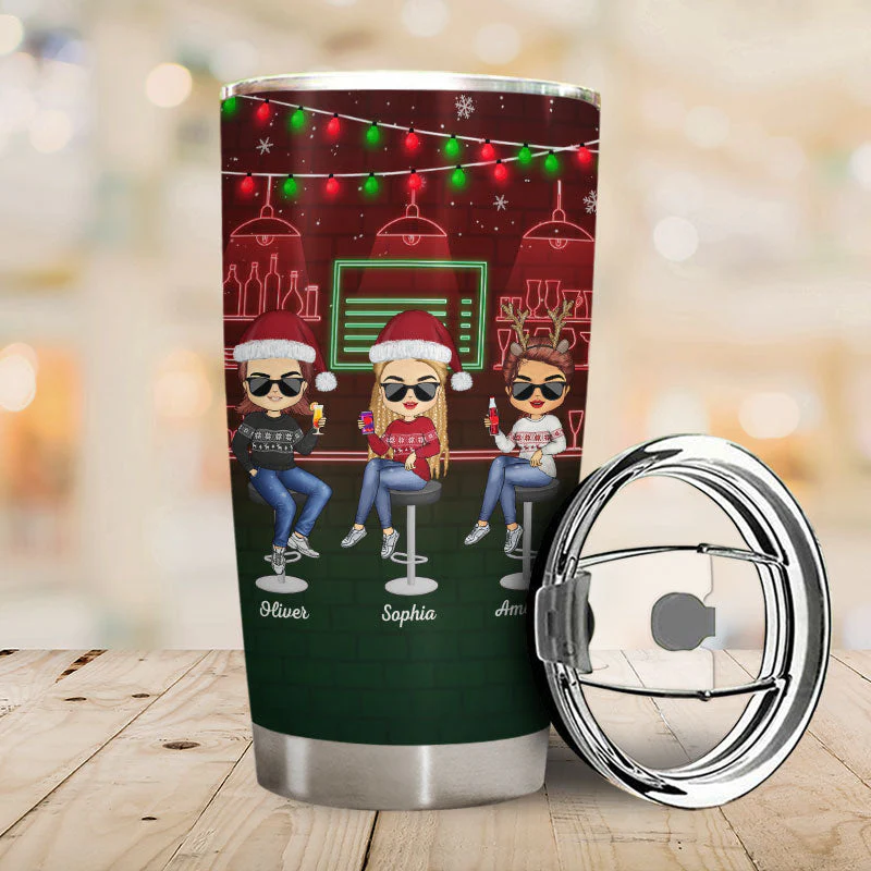 Here's To Another Year Of Bonding Over Alcohol Christmas Best Friends - Bestie BFF Gift - Personalized Custom Tumbler - Image 2