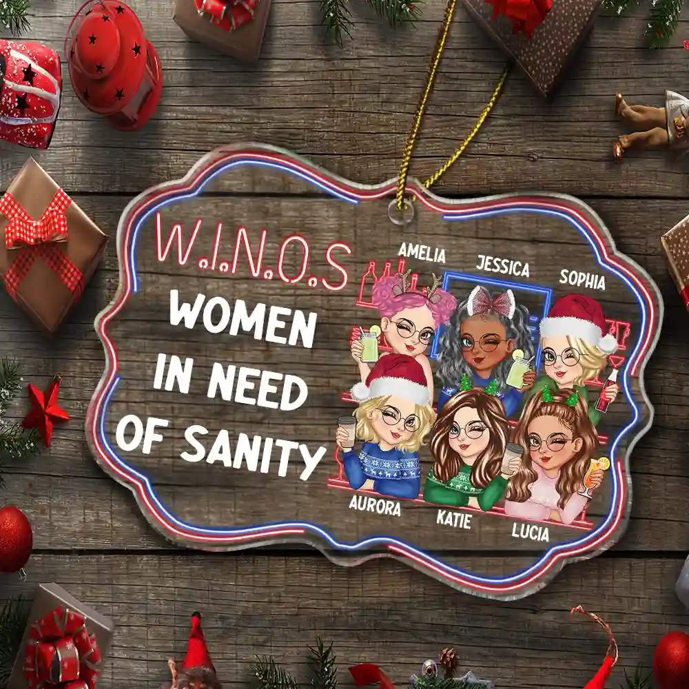 Here's To Another Year Of Bonding Over Alcohol Christmas Bestie - Personalized Medallion Acrylic Ornament - Image 5