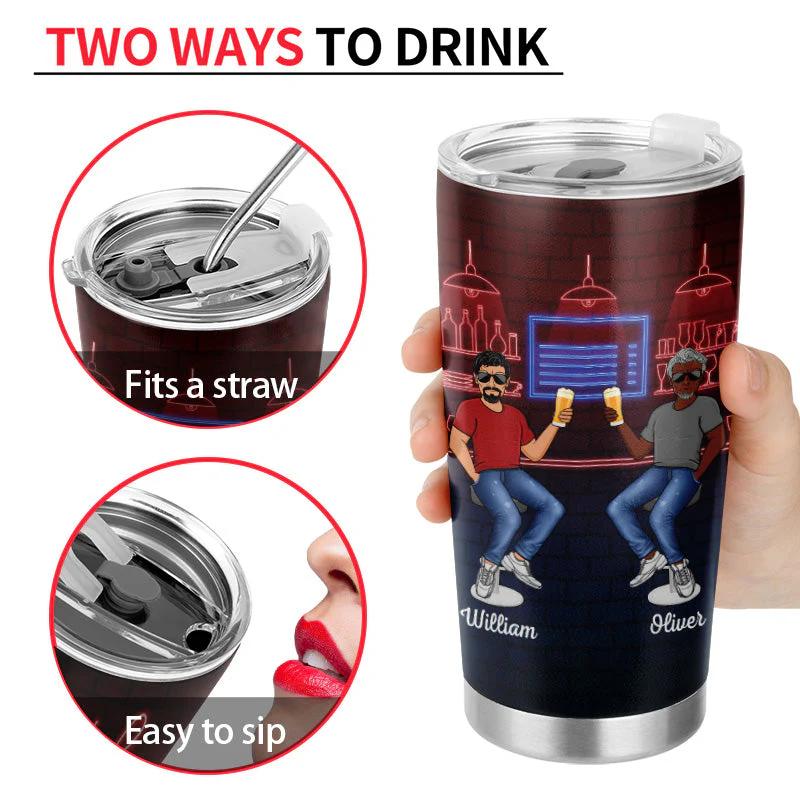 Here's To Another Year Of Bonding Over Alcohol Tolerating Idiots Best Friends - Bestie BFF Gift - Personalized Custom Tumbler - Image 4