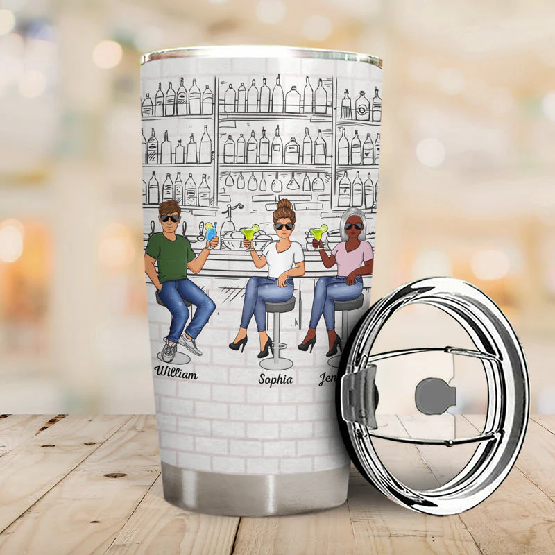 Here's To Another Year Of Bonding Over Alcohol Tolerating Idiots White Best Friends - Bestie BFF Gift - Personalized Custom Tumbler - Image 2