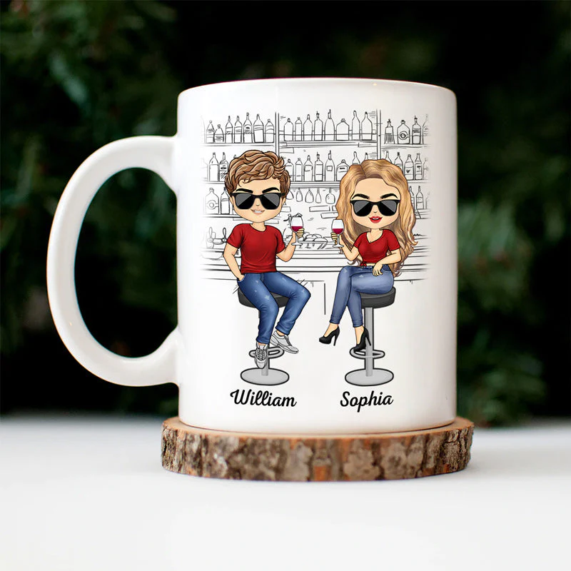 Here's To Another Year Of Bonding Over Alcohol White Best Friends - Bestie BFF Gift - Personalized Custom Mug - Image 3