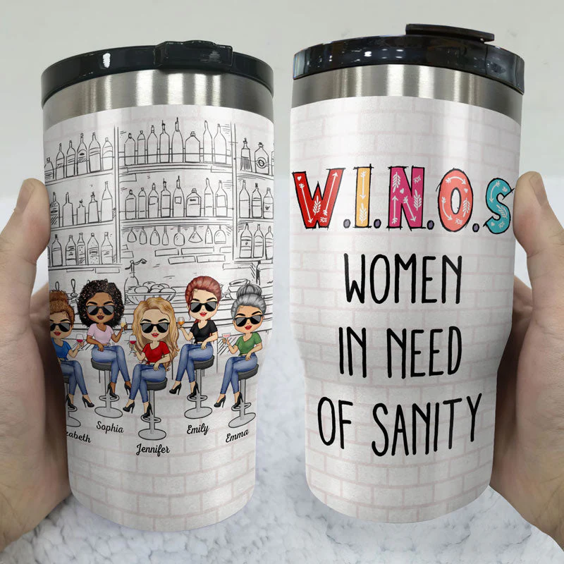 Here's To Another Year Of Bonding Over Alcohol White Best Friends - Bestie BFF Gift - Personalized Custom Triple 3 In 1 Can Cooler - Image 3