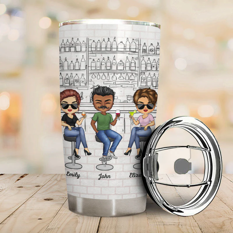 Here's To Another Year Of Bonding Over Alcohol White Best Friends - Bestie BFF Gift - Personalized Custom Tumbler - Image 2