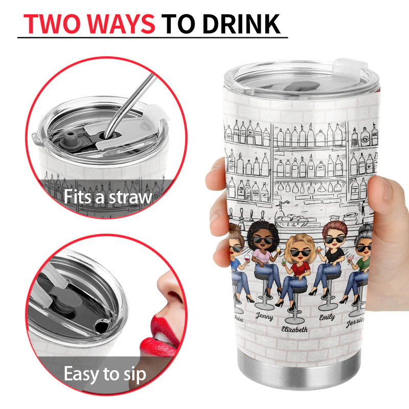 Here's To Another Year Of Bonding Over Alcohol White Best Friends - Bestie BFF Gift - Personalized Custom Tumbler - Image 4