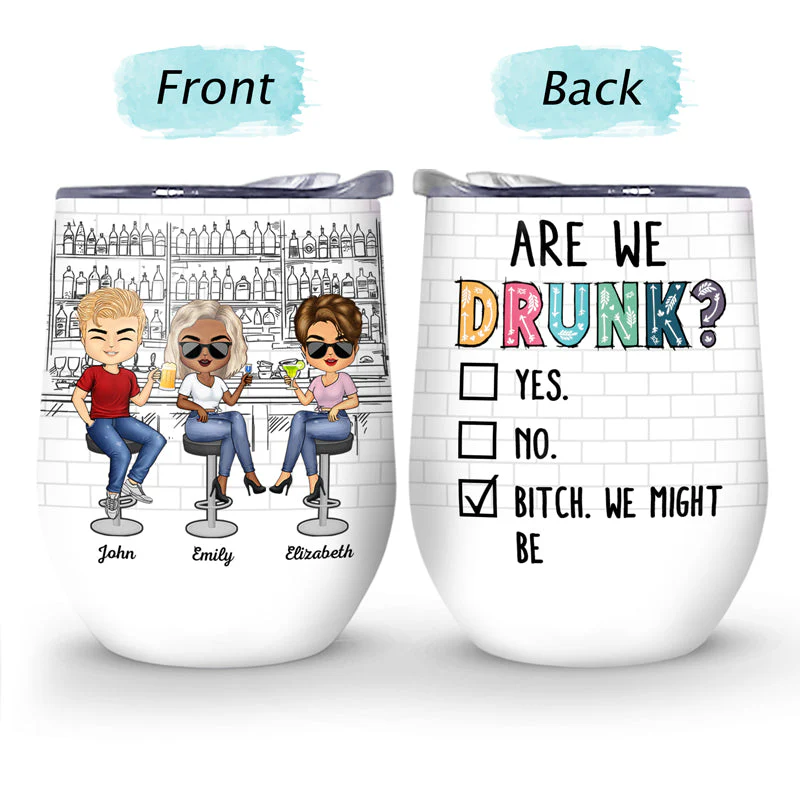 Here's To Another Year Of Bonding Over Alcohol White Best Friends - Bestie BFF Gift - Personalized Custom Wine Tumbler - Image 4