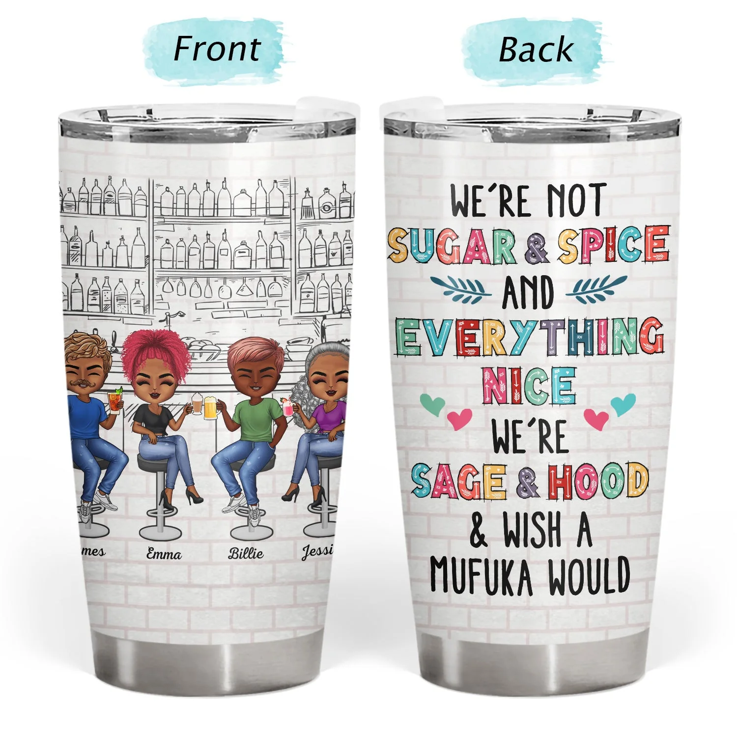 Here's To Another Year Of Bonding Over Alcohol White Best Friends Dark - Bestie BFF Gift - Personalized Custom Tumbler - Image 3
