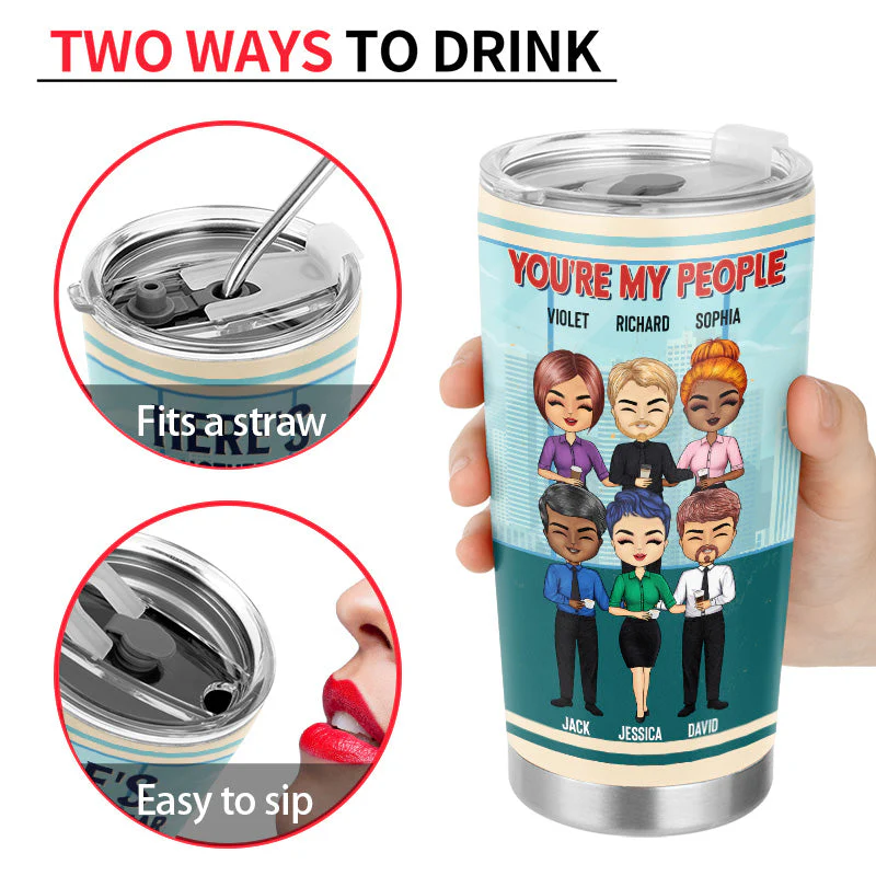 Here's To Another Year Of Laughing Gift For Co-Workers - Personalized Custom Tumbler - Image 4