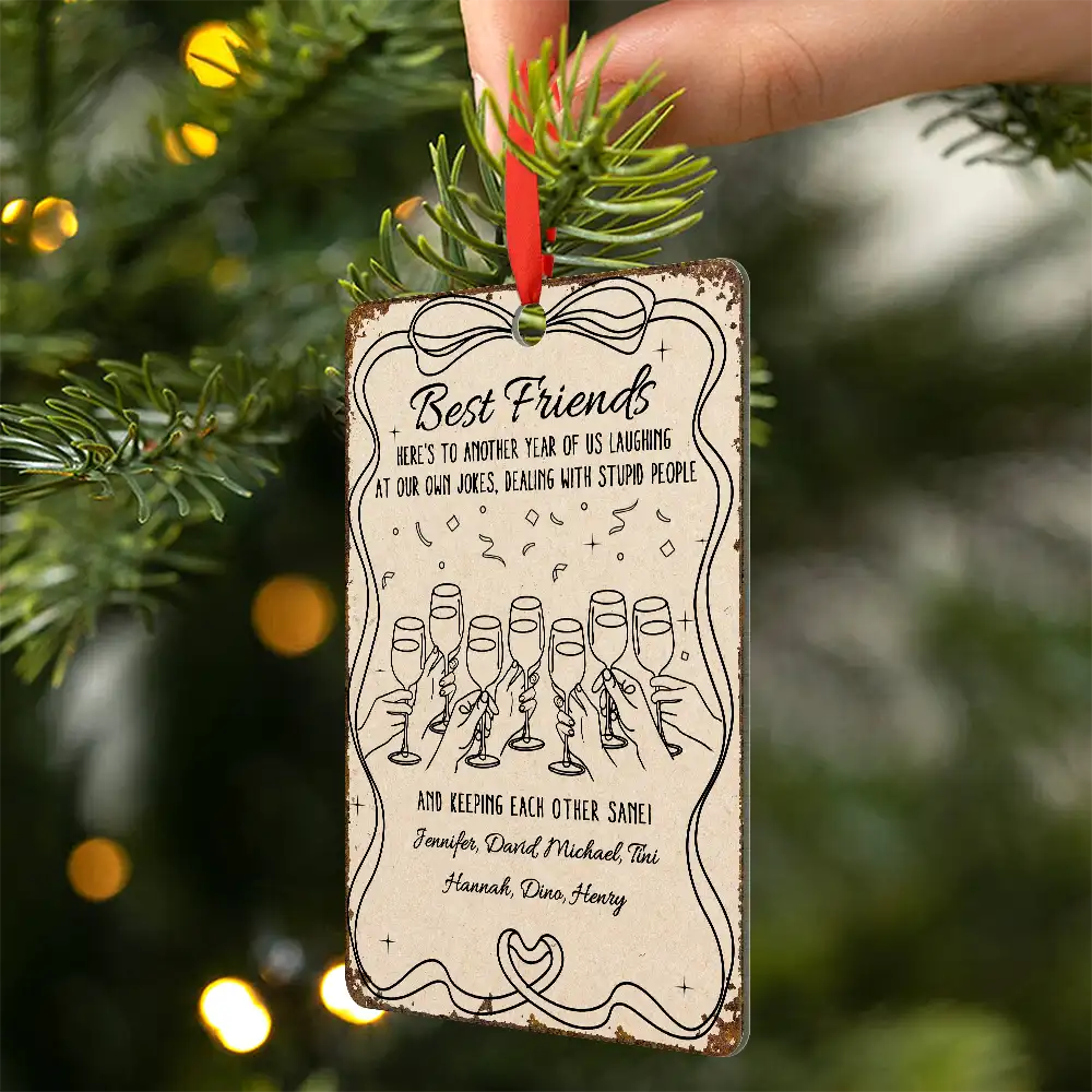 Here's To Another Year Of Us - Personalized Metal Ornament - Image 2