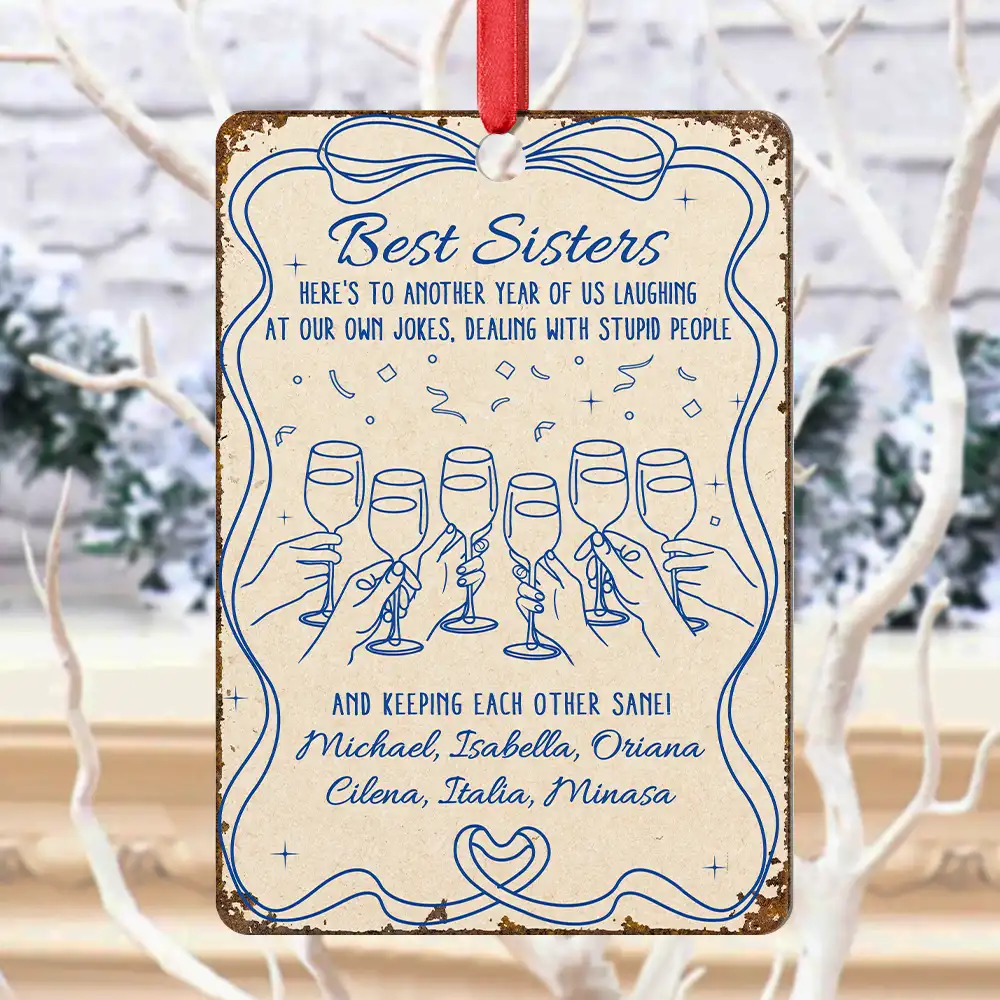 Here's To Another Year Of Us - Personalized Metal Ornament - Image 4