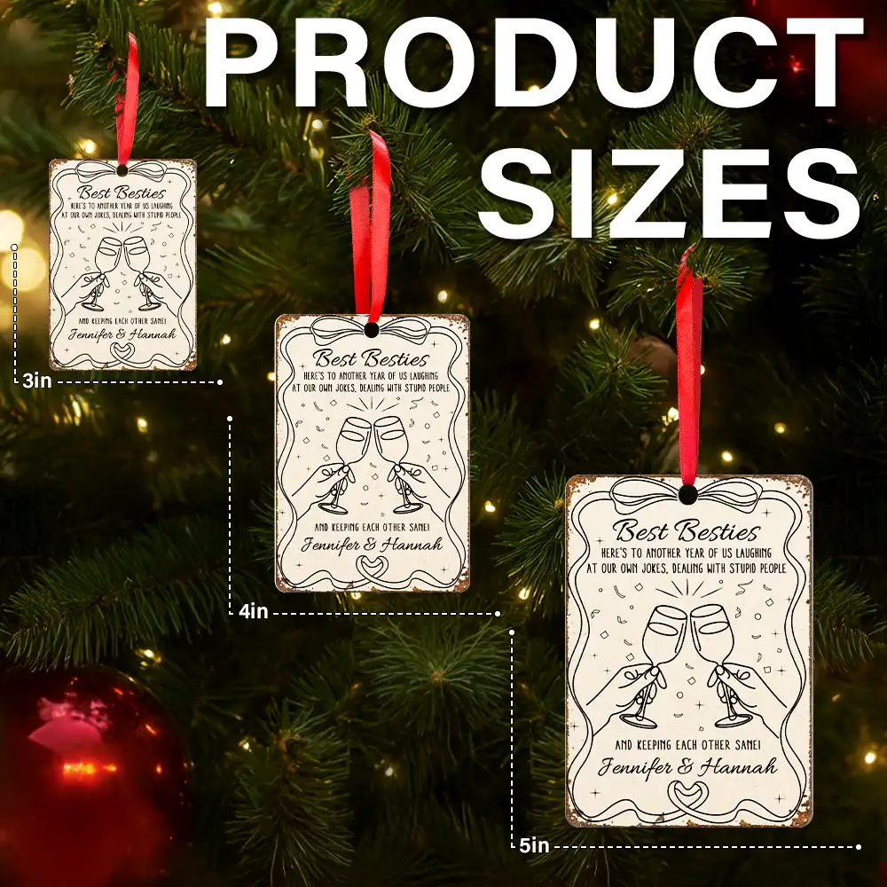Here's To Another Year Of Us - Personalized Metal Ornament - Image 6