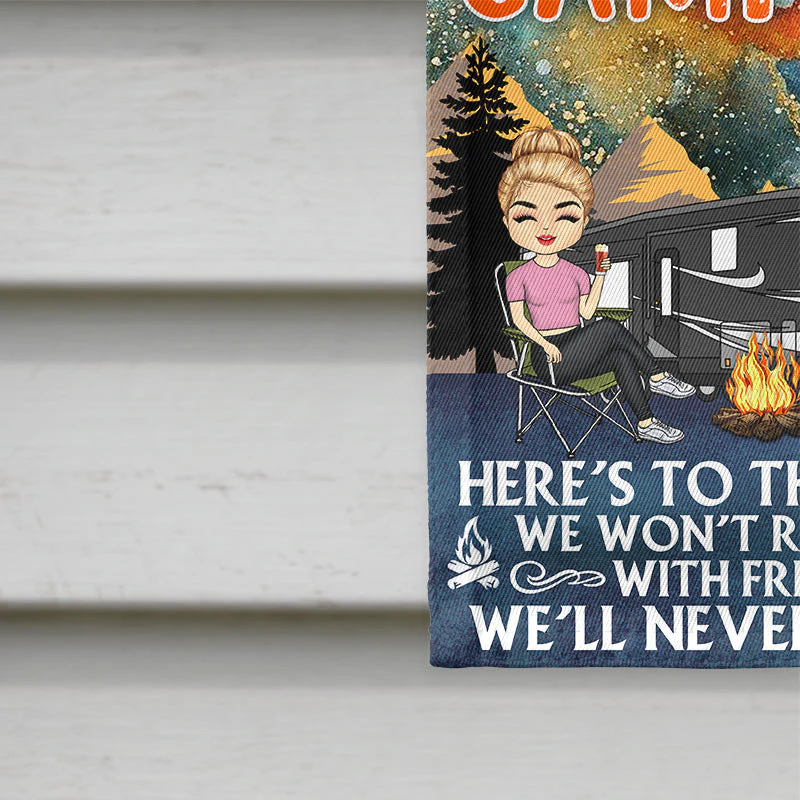 Here's To The Nights We Won't Remember - Gift For Camping Lovers - Personalized Custom Flag - Image 4