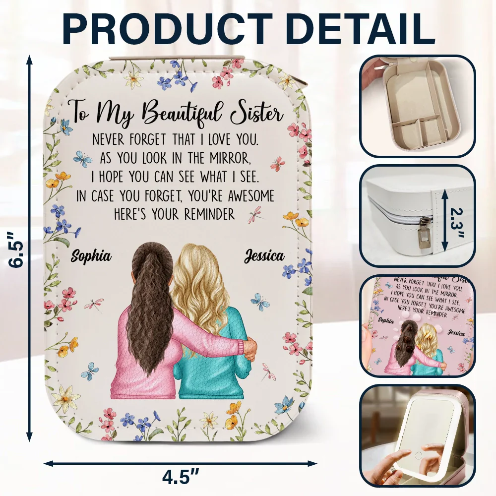 Here's Your Reminder - Personalized Makeup Box With LED Mirror - Image 6