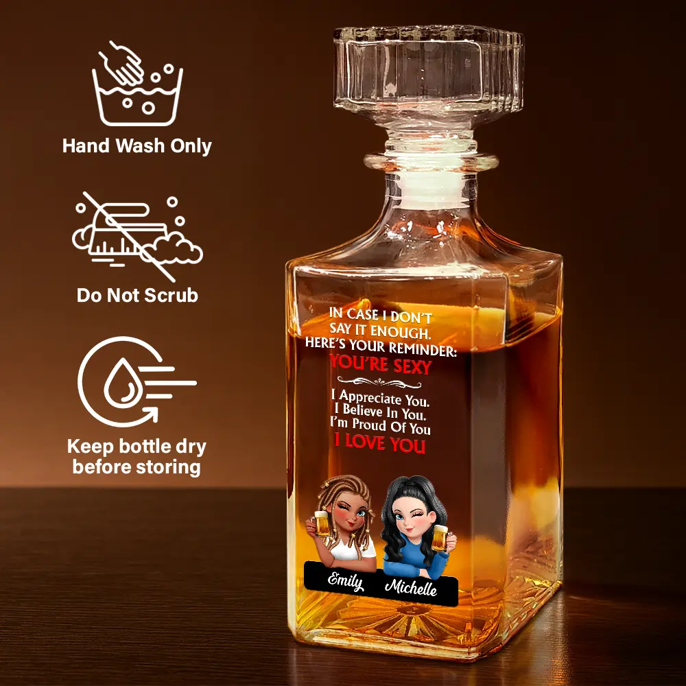 Here's Your Reminder - Personalized Square Whiskey Bottle - Image 6