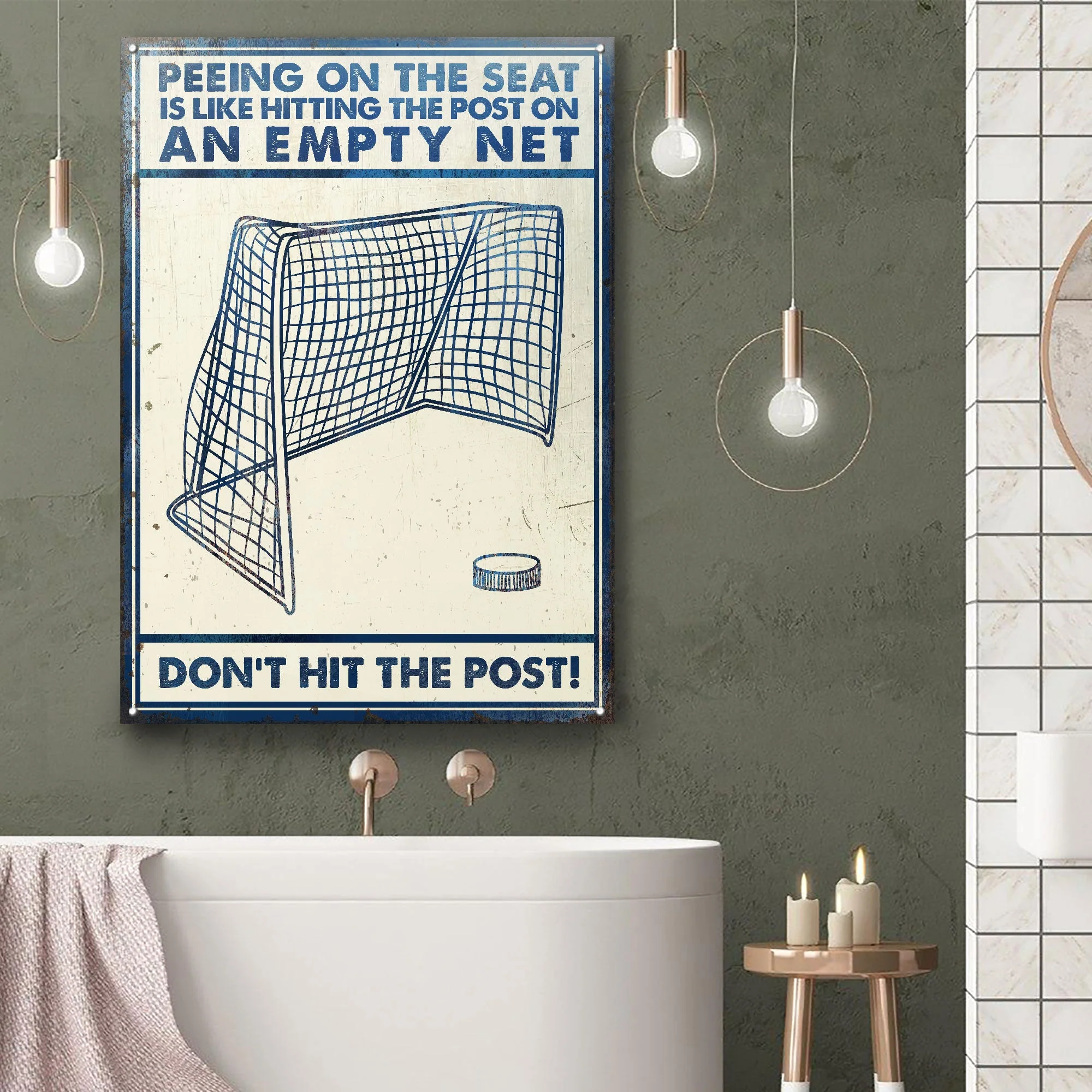 Hockey Don't Hit The Post Customized Classic Metal Signs - Image 3