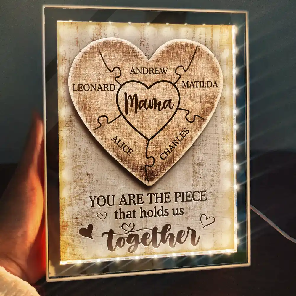 Hold Us Together - Personalized LED Mirror Frame Lamp - Image 2