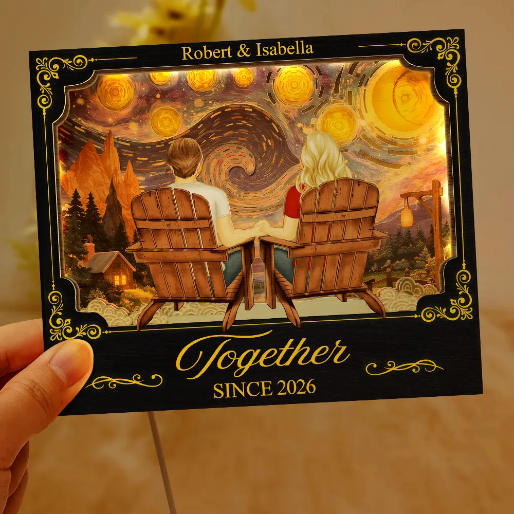 Holding Hands Couple My Favorite Place Is Next To You - Personalized LED Light Wooden Plaque - Image 6