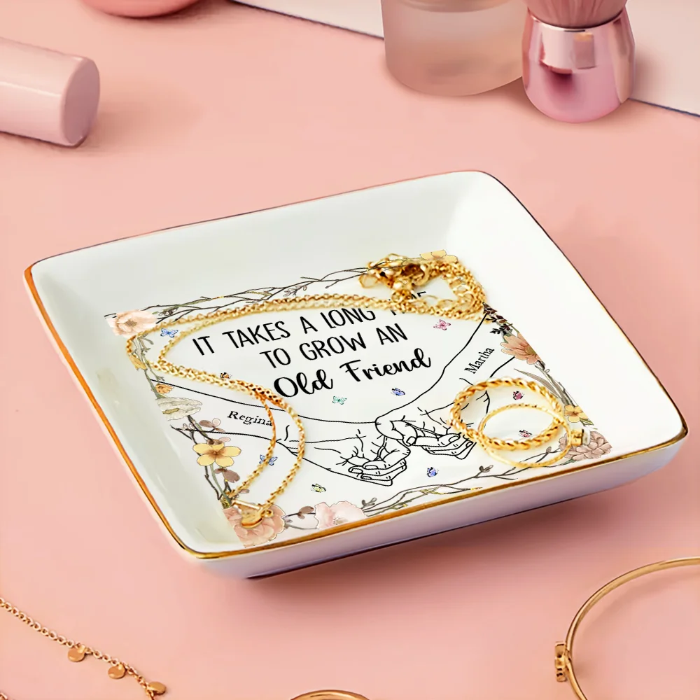 Holding Hands It Takes A Long Time To Grow An Old Friend - Personalized Ring Dish - Image 3