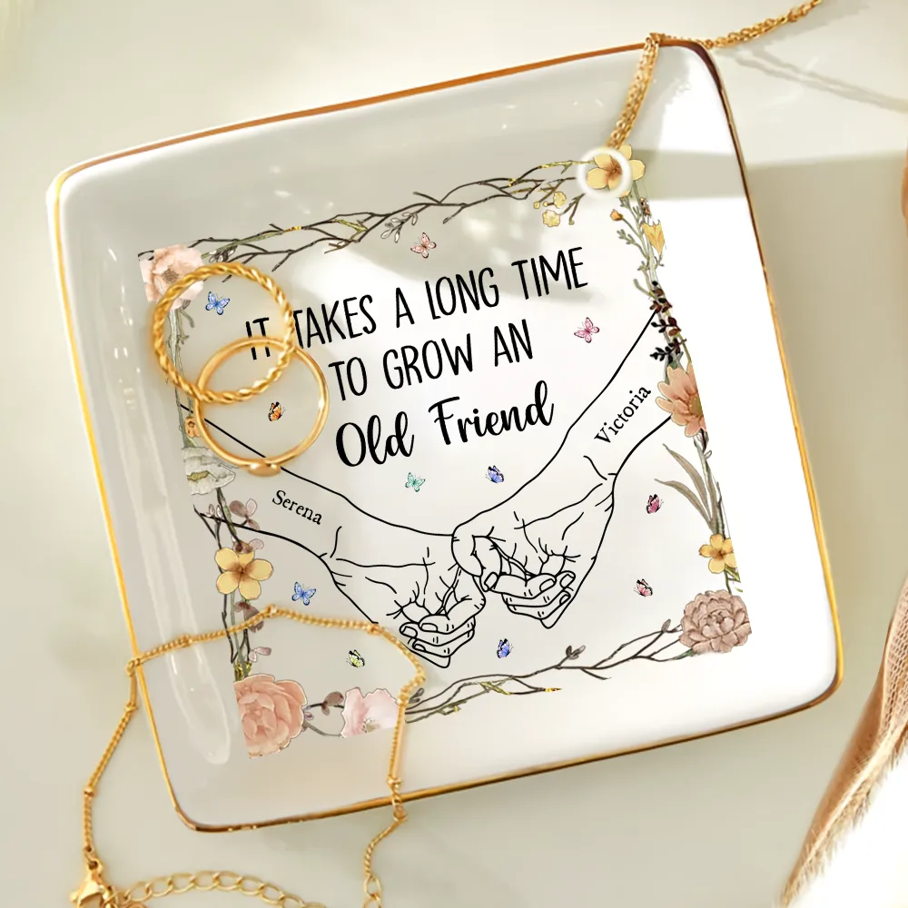 Holding Hands It Takes A Long Time To Grow An Old Friend - Personalized Ring Dish - Image 4