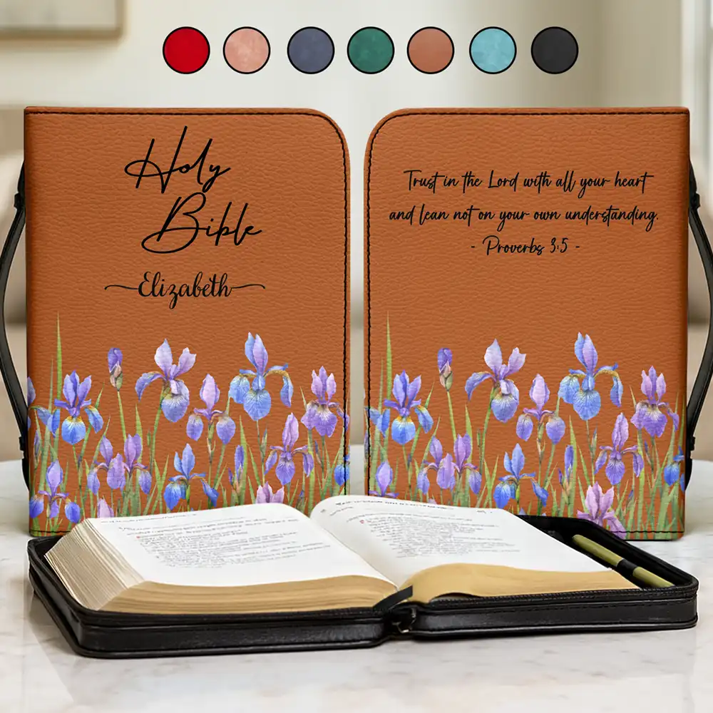 Holy Bible With Birth Month Flower Garden - Personalized Bible Cover